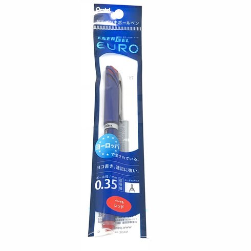 Pentel EnerGel Euro Gel Pen - Needle-Point - Red - 0.35mm